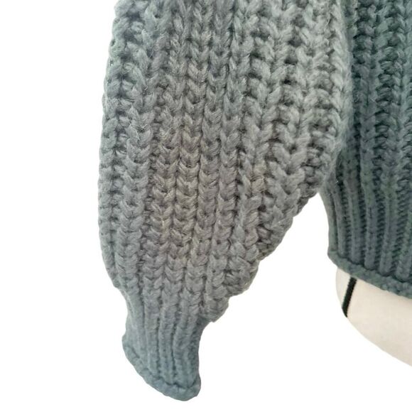 H&M Green Acrylic Long Sleeve Turtle Neck Chunky Knit Sweater Size XL - Picture 3 of 6